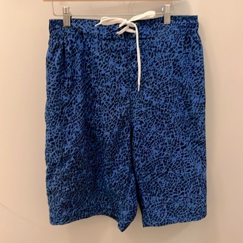Coolibar Men’s Swim Trunks Sun Protection UPF 50+ Shatter Blue Black Size XL